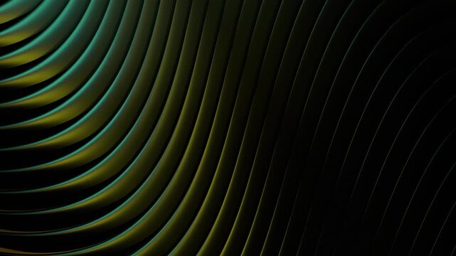Emerald Gold Fluid Waves: Dynamic Abstract Geometric Loop Background