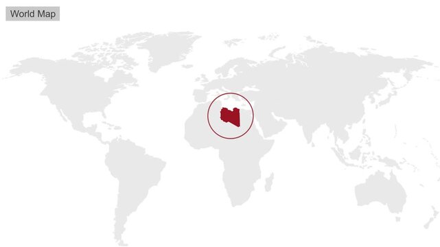 Libya Location on Globe for Presentation or Education