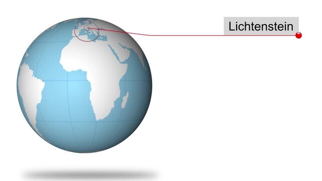 Lichtenstein Map Pin on World Map Animation