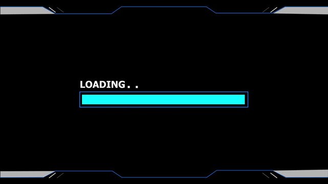 Abstract loading icon animation blue, board, border, box, Futuristic 4k video progress loading bar percent animation. blue, board, border, box, Sci Fi, HUD progress loading bar