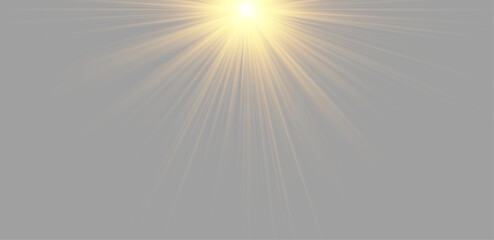 Radiant sunbeam light effect with glowing particles and soft golden rays © LILIIA SMIRNOVA