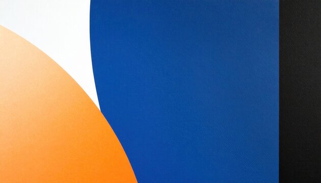 Composi&ccedil;&atilde;o abstrata vibrante com formas geom&eacute;tricas em azul, laranja, branco e preto, criando um design moderno e din&acirc;mico.