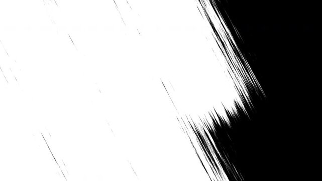 White Paint Brush Transition on transparent background, alpha channel