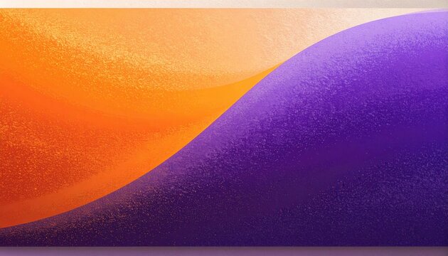 Fundo abstrato vibrante com uma curva ondulada din&acirc;mica separando gradientes texturizados laranja e roxo.