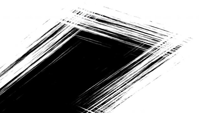 White Paint Brush Transition on transparent background, alpha channel