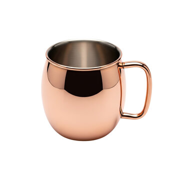Copper moscow mule mug isolated on transparent background object.