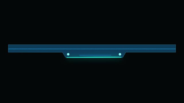Abstract digital holographic style HUD frame pattern technology glowing lines neon laser geometric shapes. Blue tone color. Science presentation video concept neon. Science presentation