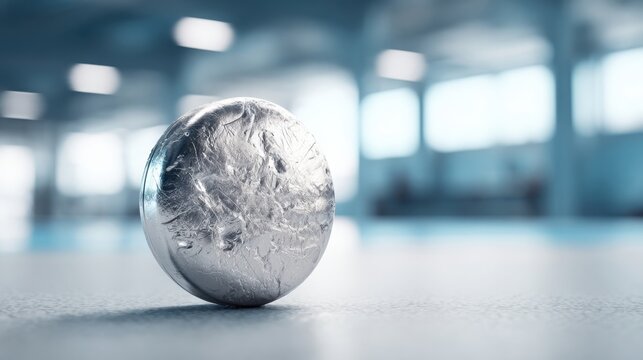 Textured Silver-Plated Spherical Object with a Subtle Glossy Shine
