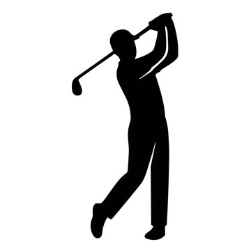 golf player silhouette vector