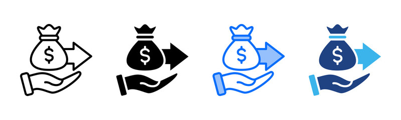Fototapeta premium Supply Funding icon set multiple style collection