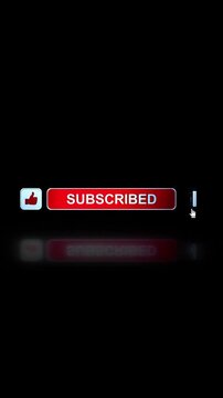 Social media subscribe button animation alpha channel. 2d animation push button red subscribe animation transparent background, Modern Social Media UI Overlay Cursor Click, Alpha Channel, Light Theme