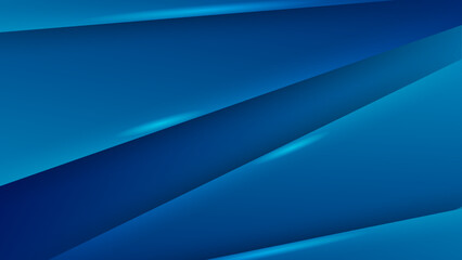 Obraz premium Deep blue corporate background with diagonal overlapping layers and shadow for technology design
