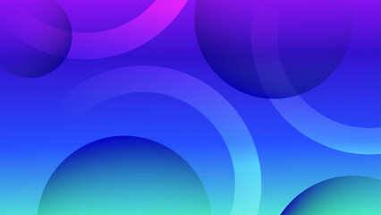 Obraz premium Clean blue and purple abstract background featuring translucent overlapping spheres and elegant geometric curves for corporate identity