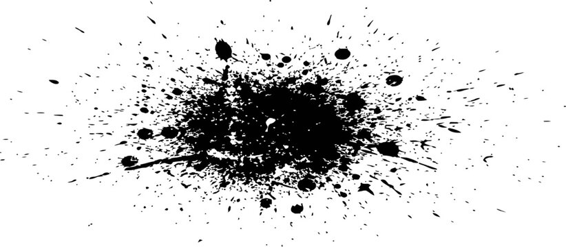 Black Ink Splatter Abstract Grunge Design Element