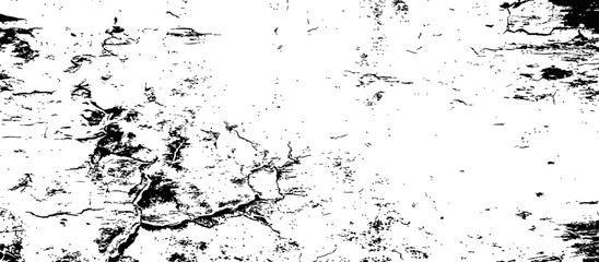 Fototapeta premium Distressed Black and White Grunge Texture Overlay Vector Rough Cracked Surface Background
