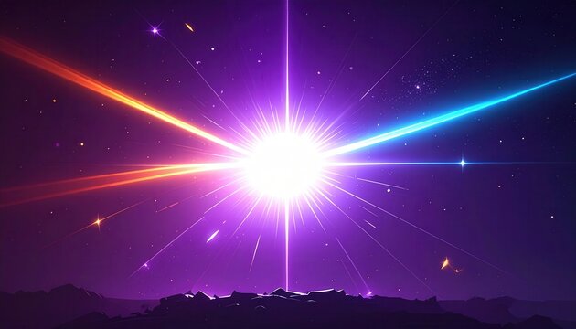 Explosi&oacute;n c&oacute;smica abstracta de energ&iacute;a y luz en el espacio, concepto de ciencia y futuro