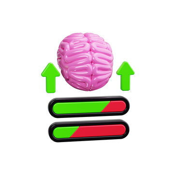 brain 3d render icons