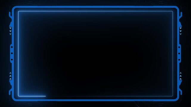 Hud frames blue user interface elements design modern technology futuristic control panel screen digital hologram. abstract tech sci fi hologram frame template design on black background