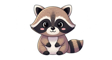 Fototapeta premium Cute Cartoon Raccoon Illustration.