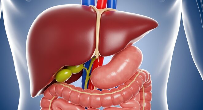 Human Internal Organs Anatomy Liver.