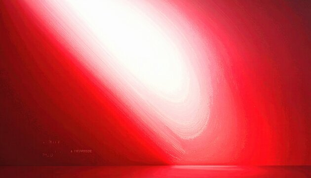 Fondo abstracto rojo brillante con un potente haz de luz blanca que ilumina una superficie reflectante, creando un efecto din&aacute;mico y moderno.