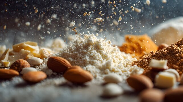 allergen control in industry of food, dramatic background, no text, premium conceptions background