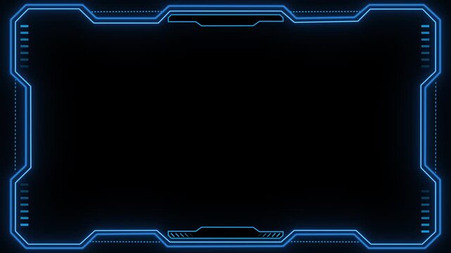 Hud Frame Digital Technology Sci-fi Frame Interface. HUD concept design of frame with brackets, equalizers, data, futuristic elements. overlay template futuristic cyber frame and. 3D Illustration