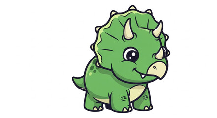 Cute cartoon triceratops dinosaur illustration. © Putra