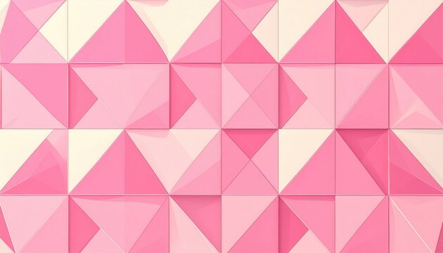 Patr&oacute;n geom&eacute;trico 3D moderno en tonos rosa y blanco, creando una textura abstracta y repetitiva para fondos.