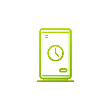 Modern time management icon with clock face isolated on transparent background
