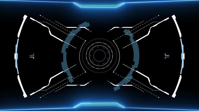 4K Animation rotation HUD Head up display interface for cyber futuristic technology concept with alpha matte Many notifications in the mobile phone. Abstract targets mobile phone