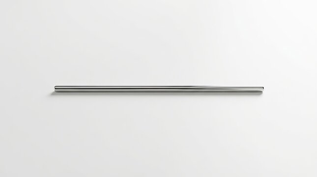 Minimalist silver line composition on a clean white surface.