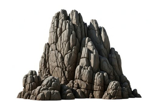 Majestic jagged cliffs rising against a clear sky