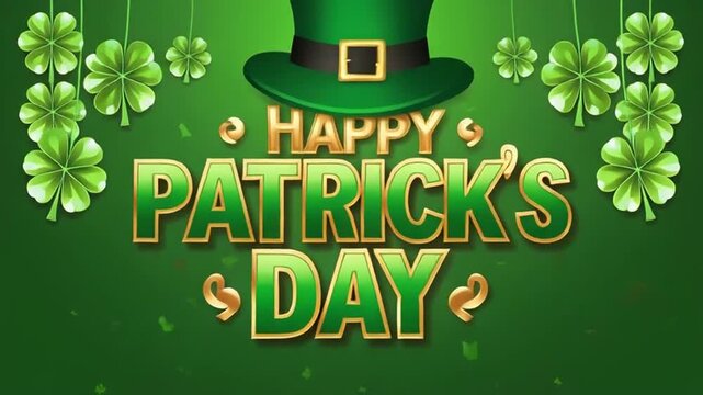 St. Patrick's Day celebration with shamrocks and hat