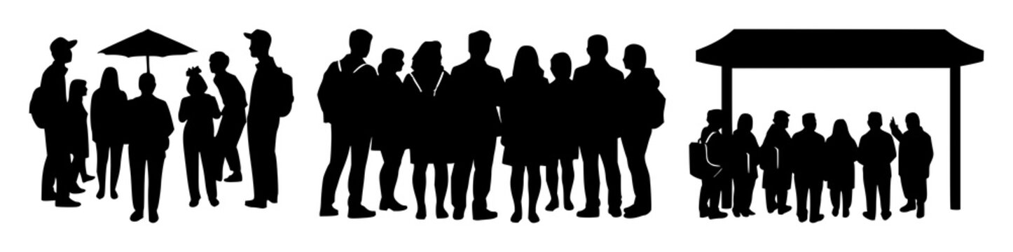Guided tour group set with solid black icon on white background featuring icon, tour, group with black and white and travel