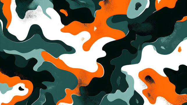 Abstract green orange pattern