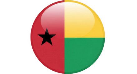 Fototapeta premium Flag of guinea bissau isolated on transparent background