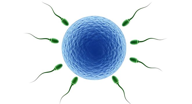 Blue glowing spherical cell surrounded by green rod shaped bacteria blue sphere glowing cell green bacteria