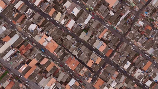 Top down aerial view of the urban grid in Sao Caetano district, Salvador, Bahia, Brazil.