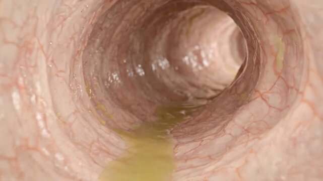 Endoscopy intestine bile digestive mucosa medical gallbladder gastroenterology clinical procedure showing internal view of gallbladder and bile duct anatomy bile flowing along mucosa digestive tract