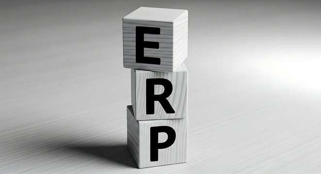 ERP blocks stacked vertically on gray surface