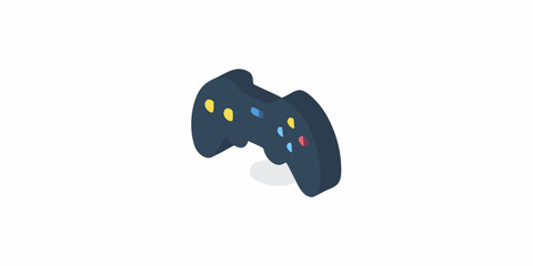 Isometric illustration of a modern wireless gamepad controller design © Bipul