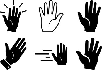 Fototapeta premium Set of hands gesturing refusing or saying no or waving goodbye