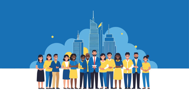 Diverse group of business people.