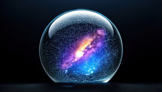 Mystical Galaxy in a Glass Orb - A Cosmic Dreamscape.