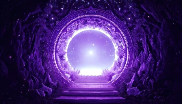 Mystical Portal - A Gateway to Another Dimension with Purple Hues.