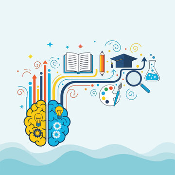 Brain with education learning concept.