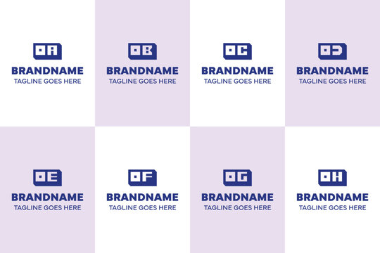 Letters OA OB OC OD OE OF OG OH Box 3D Logo Set