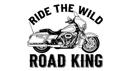 Obraz premium Harley Davidson Road King Motorcycle Vintage Style Illustration.