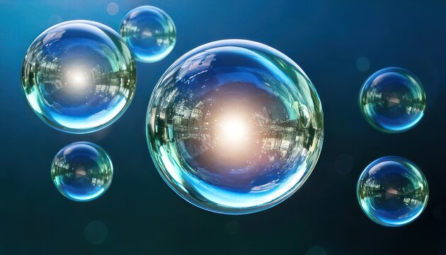 Mystical Spheres - A Collection of Bubbles Floating in Space.